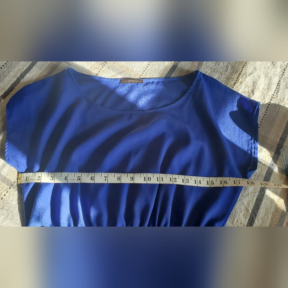 Cobalt Blue Babydoll Mini Dress Swimsuit Cover - Picture 5 of 7